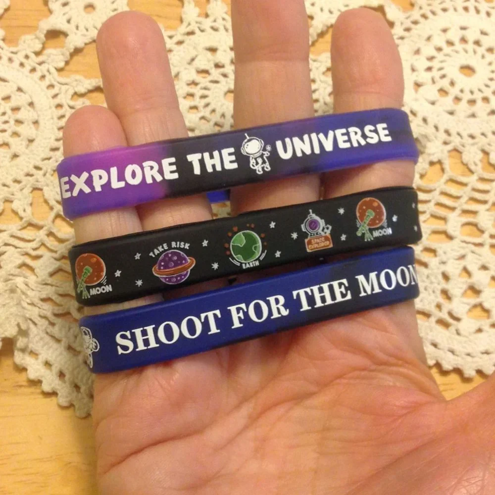 Silicone bracelets bundle, mostly unisex imagery